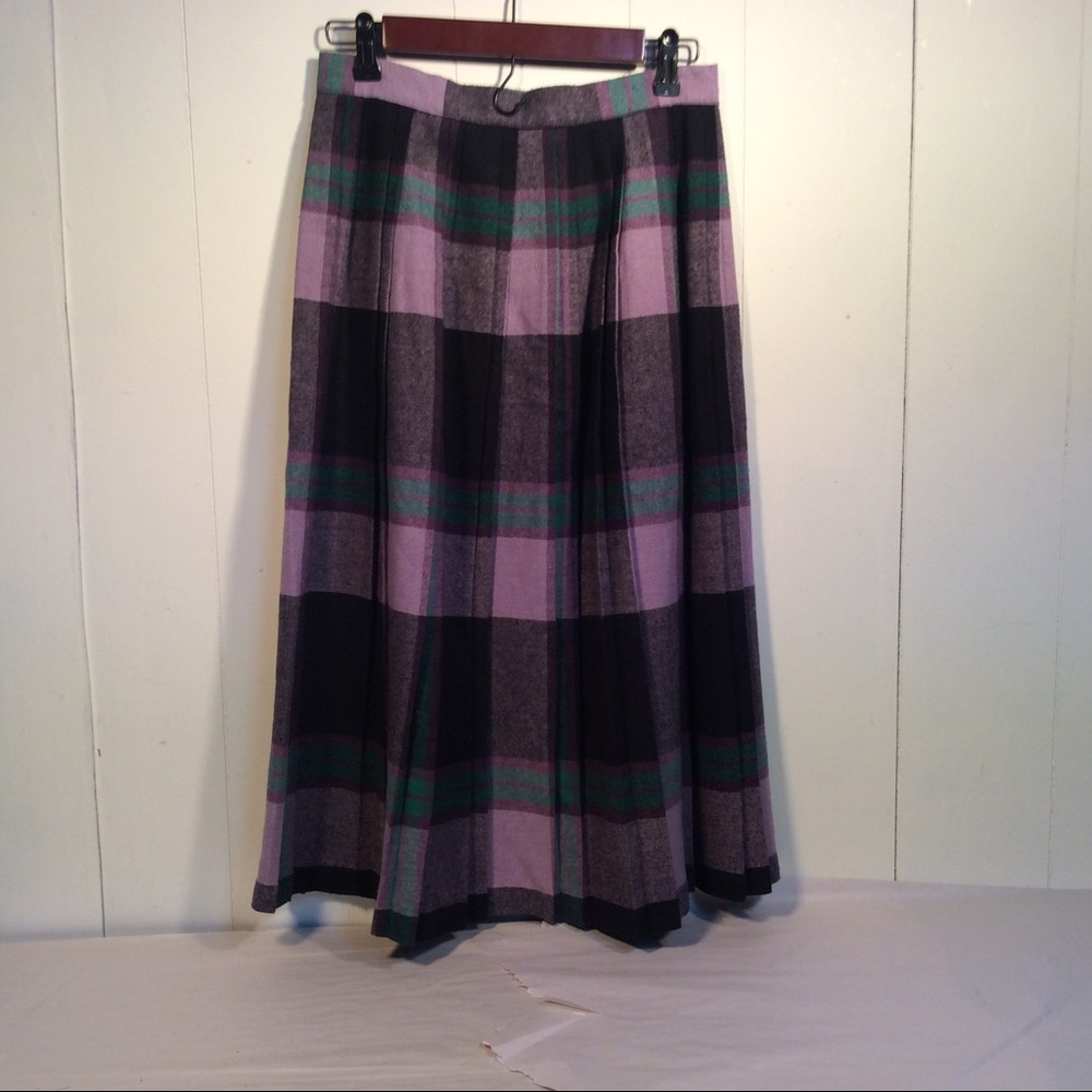 Boston Traveler Vintage plaid wool skirt women’s size 10